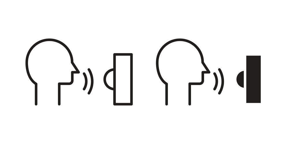 Voice control icon. linear style sign for mobile concept and web design.